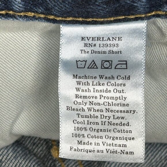 Everlane The Denim Short Womens 28 Organic Cotton Distressed Roll Cuff Blue Jean - Picture 6 of 11